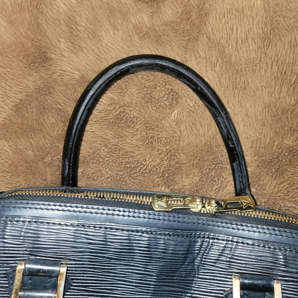 LOUIS VUITTON  Epi Sorbonne School Business Laptop  Briefcase Black AUTH…
